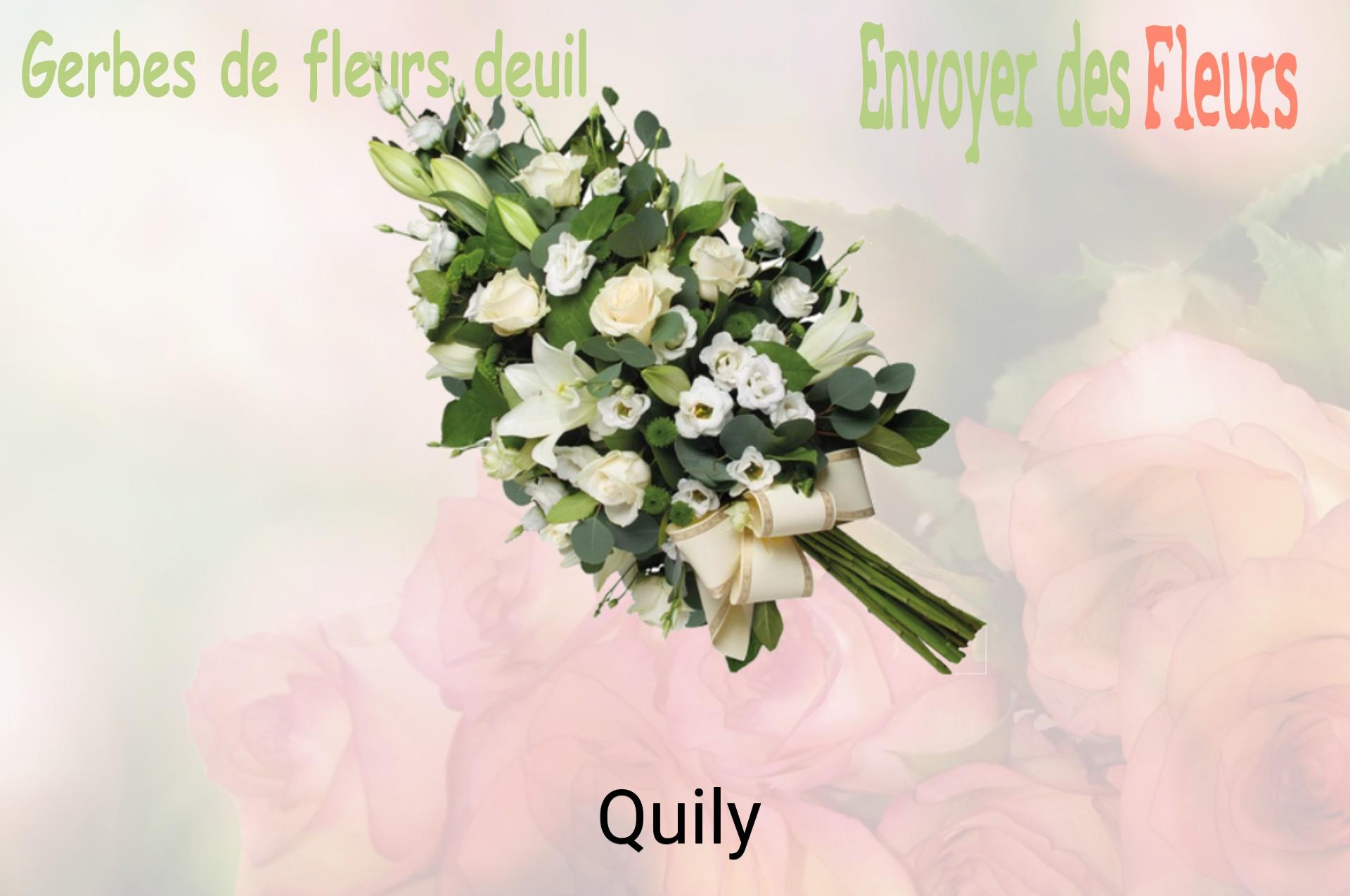 Gerbe de fleurs de deuil livrée à Quily